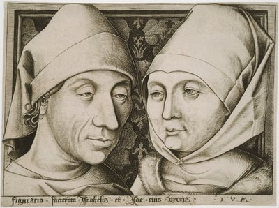 Autoportrait avec sa femme, Ida - Israhel van Meckenem