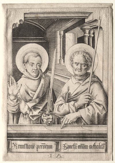 Les Douze Apôtres : Saint Simon (?) et Saint Matthieu - Israhel van Meckenem