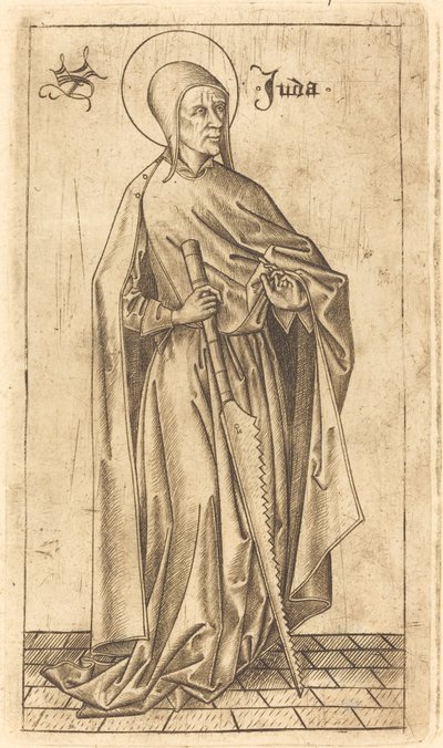 Saint Simon le Zélote (?) ou Saint Jude Thaddée (?) - Israhel van Meckenem after Master E.S.