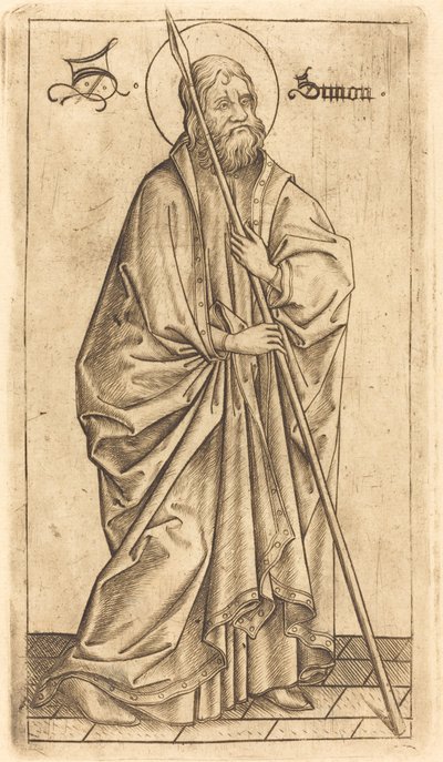 Saint Thomas (?) ou Saint Simon (?) - Israhel van Meckenem after Master E.S.