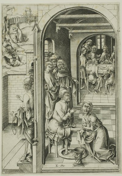 Le Christ lave les pieds des apôtres - Israhel van Meckenem the younger