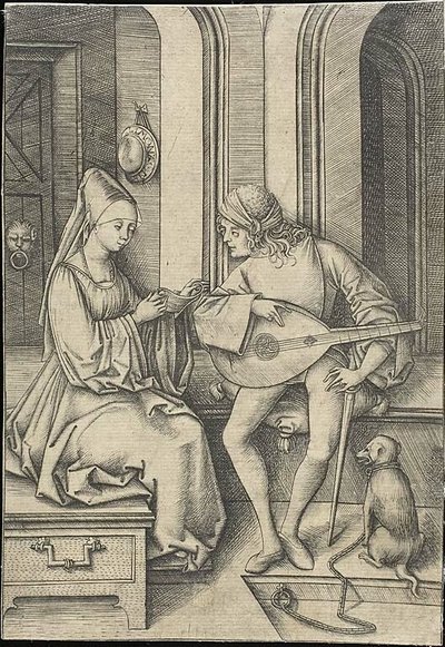 Le chanteur et le luthiste - Israhel van Meckenem the younger