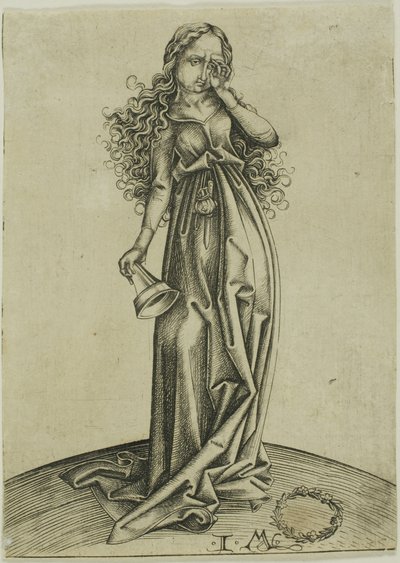 La troisième vierge folle, tirée des Cinq vierges folles - Israhel van Meckenem the younger