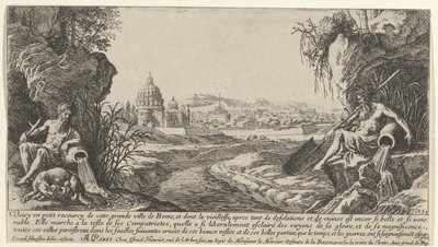 Vue de Rome avec deux dieux de la rivière, Vues de Paris et de Rome (titre de la série) - Israël Silvestre