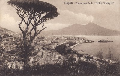 Naples - Naples, Panorama de la Tombe de Virgile (photo n/b) - Italian Photographer