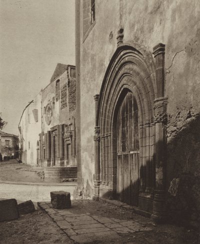 Sicilia / Sicilia : Sciacca, portail gothique (photo n/b) - Italian Photographer