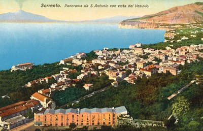 Sorrente, Panorama depuis S Antonio avec vue sur le Vésuve (photo couleur) - Italian Photographer