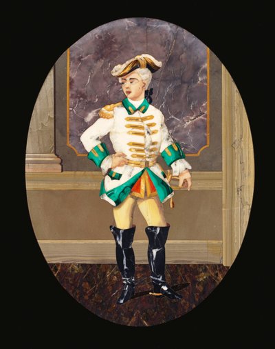 Panneau italien en pietre dure représentant un gentleman - Italian School
