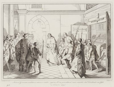 Antonio Grimani enchaîné pour rendre compte de son généralat sur mer (gravure) - Italian School