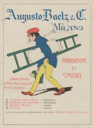Augusto Baelz  C (lithographie couleur) - Italian School