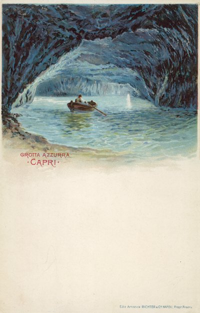 Grotte bleue, Capri (lithographie couleur) - Italian School