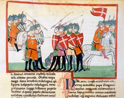 Les Bolonais vaincus à Ponte San Broccoli par le Comte de Montefeltro - Italian School