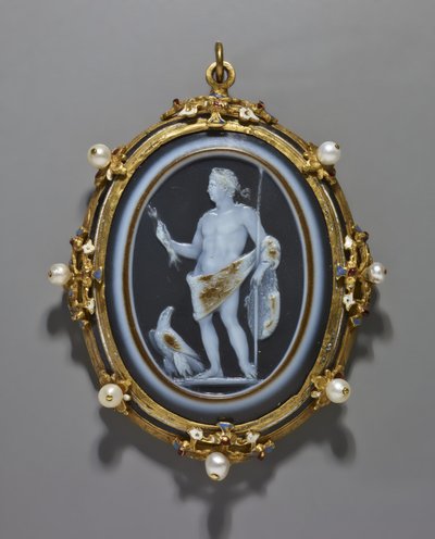 Camée représentant un empereur romain en Jupiter, Camée : Romain, A.D. 41-54, Cadre : Italien, fin du XVIe siècle - Italian School