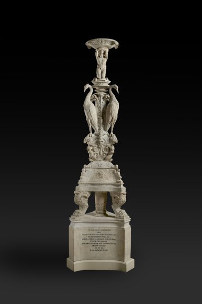Candélabre avec image de grues - Italian School