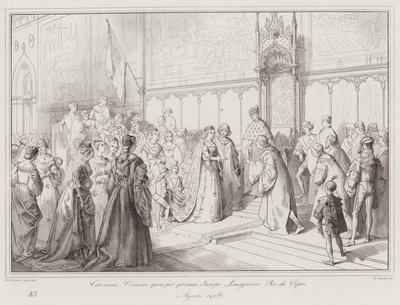 Caterina Cornaro épouse par procuration Jacques Lusignan Roi de Chypre - Italian School