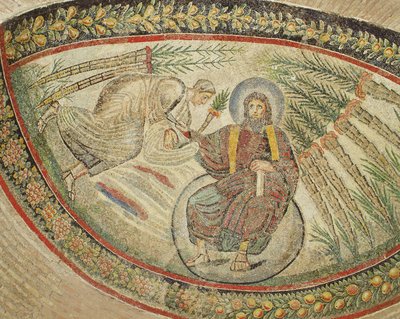 Le Christ remettant les clés à Saint Pierre (mosaïque) - Italian School