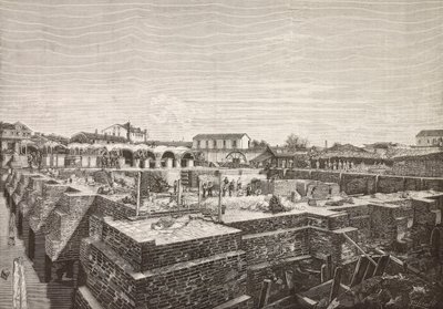 Citerne du nouvel aqueduc à Venise, Italie, gravure d