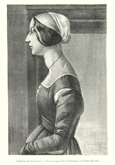 Collection du Palais Pitti, Portrait supposé de la Simonetta, par Sandro Botticelli - Italian School