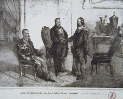 Conseil entre Garibaldi et Cavour le 24 avril 1861 - Italian School