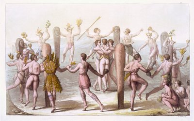 Danses des habitants natifs de Virginie, c.1820 - Italian School