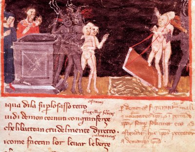 Dante et Virgile entourés des proxénètes et séducteurs (chant 18 de l