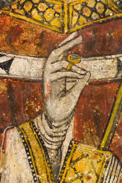 Détail du triptyque représentant San Cataldo, crypte de la cathédrale - Italian School