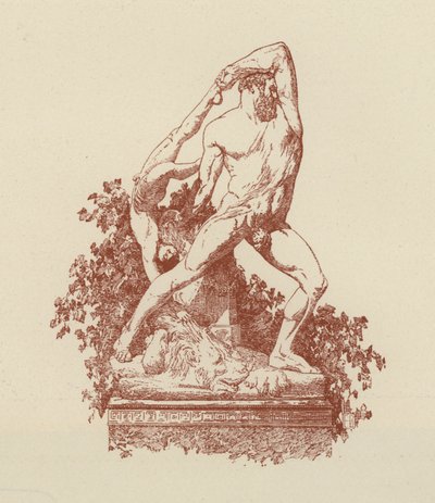 Hercule et Lica par Canova (lithographie) - Italian School