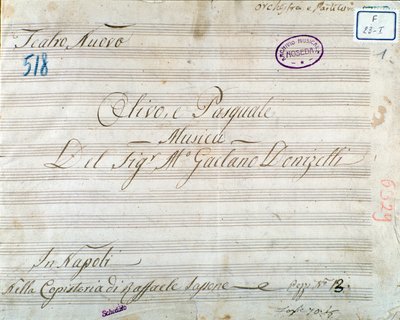 Première page de partition musicale de l