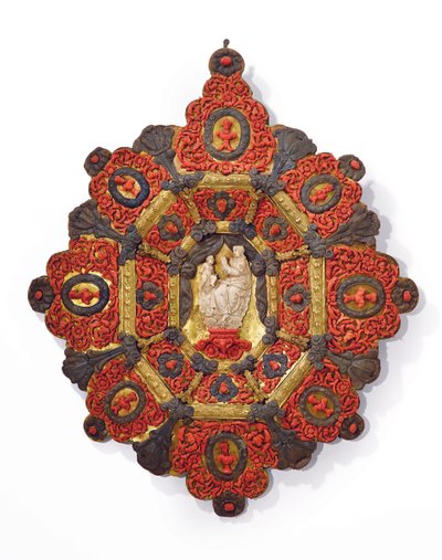 Cadre avec relief de la Vierge et l