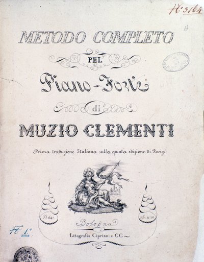 Frontispice du manuel, Méthode complète pour le piano par Muzio Clementi - Italian School