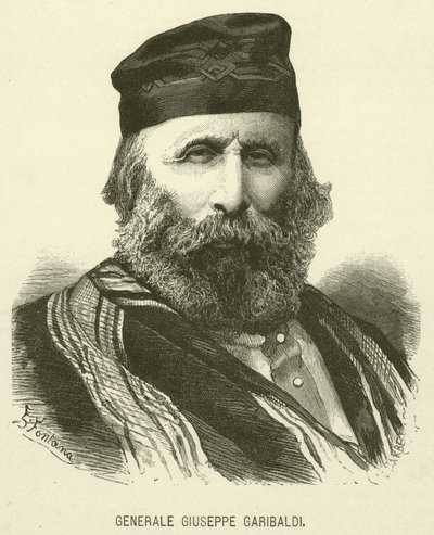 Général Giuseppe Garibaldi (gravure) - Italian School