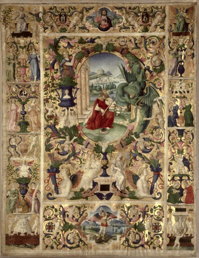 Initiale historiée B représentant le Roi David jouant de la viole - Italian School