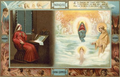 Illustration pour La Divine Comédie de Dante (lithographie couleur) - Italian School
