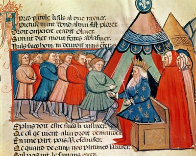 Chevaliers prêtant allégeance à Charlemagne (742-814) d