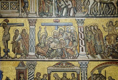 Lamentation sur le Christ mort de la cinquième zone de la coupole, École florentine ou vénitienne (mosaïque) - Italian School