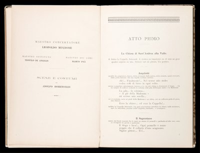Libretto della Tosca par Giacomo Puccini, Edition Ricordi, Italie - Italian School
