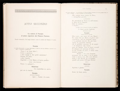 Libretto della Tosca par Giacomo Puccini, Édition Ricordi, Italie - Italian School