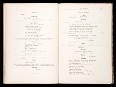 Libretto de Tosca, Édition Ricordi, Italie - Italian School
