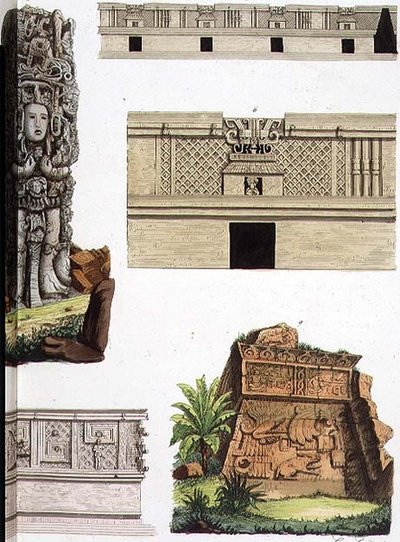 Antiquités mexicaines, détails architecturaux de la planche 48 de 