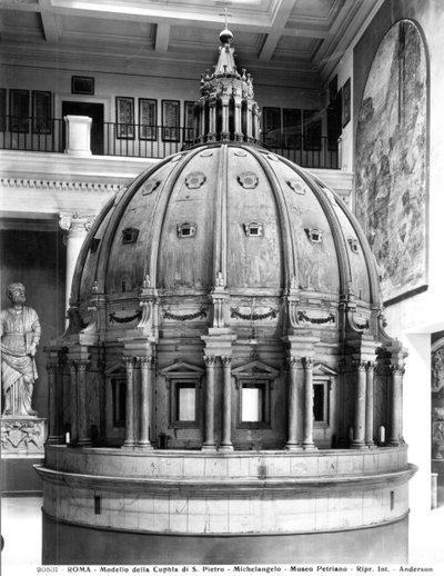 Modèle du dôme de Saint-Pierre, conçu par Michel-Ange et construit par Giacomo della Porta en 1588-90 - Italian School