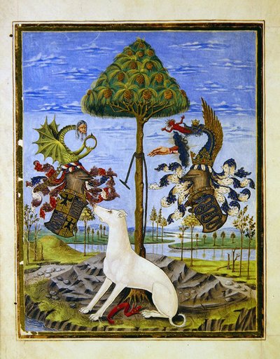 Frontispice avec les armes des Visconti et Sforzeschi, de 