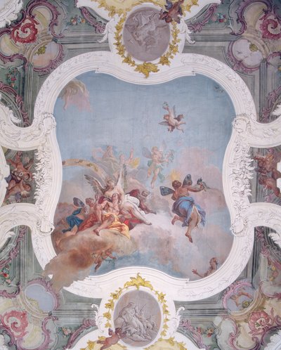 Scène mythologique avec le zodiaque - Italian School