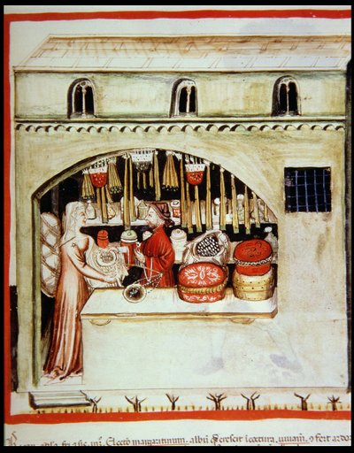 Vente de riz, de Tacuinum Sanitatis Codex Vindobonensis - Italian School