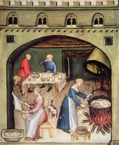 Préparation domestique, de Tacuinum Sanitatis - Italian School
