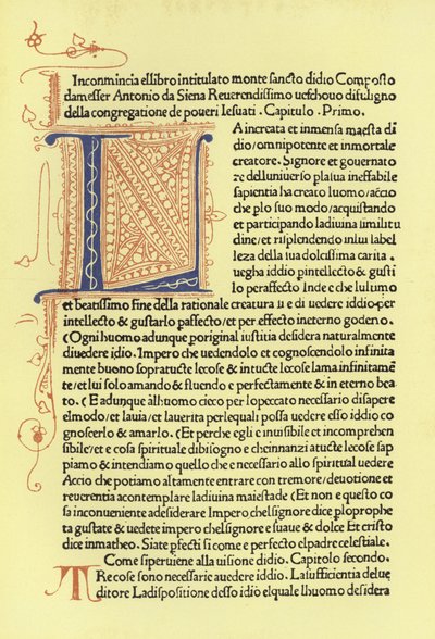 Page du Monte Santo di Dio - Italian School