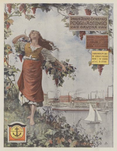 Poggi  Astengo (lithographie couleur) - Italian School
