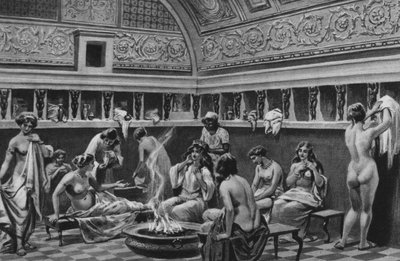 Pompei: Intérieur des Bains du Forum - Italian School