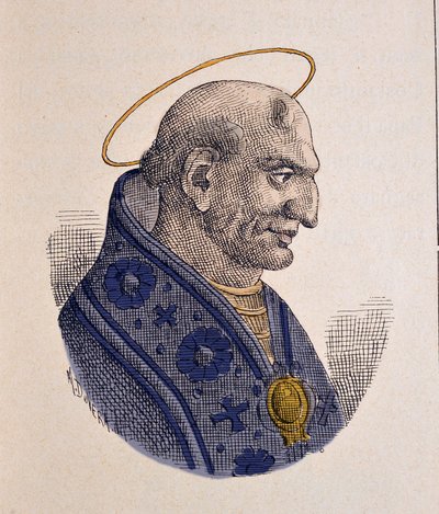 Portrait du pape Adéodat II ou Dieudonné (Deusdedit ou Adeodatus ou Deodatus ou Adeodato) (672-676) - Italian School