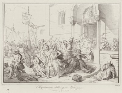 Enlèvement des épouses vénitiennes, 930 (gravure) - Italian School