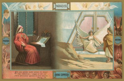 Scène de la Divine Comédie de Dante (chromolitho) - Italian School